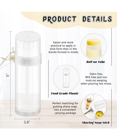 15 Pack 2 oz/60ml Plastic Deodorant Containers Empty Round Twist-Up Solid Stick Tube Container for Homemade Deodorant Shaving Soap Stick Heel Lip Balm Solid Lotion Bars-Top Filling Clear - Buy Online on GoSupps.com