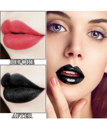 3 Pcs Waterproof Lip Liner & Lipstick Set - Long Lasting Gothic Matte Liquid Lipstick & Velvet Nude Lip Gloss for Halloween Makeup - Buy Online on GoSupps.com