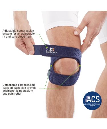Dual Knee Strap Patella Brace by Comforband | Knee Pain Relief & Support for Runner s Knee Jumper s Knee Tendonitis - Men & Women (L/XL) | International Shipping Available - Buy Online on GoSupps.com