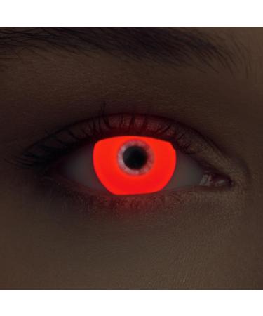 Design lenses bright red Halloween the Purge costume UV light contact lenses 1 pair (2 pieces) soft black light color lenses without strength (glowing red) - Buy Online on GoSupps.com