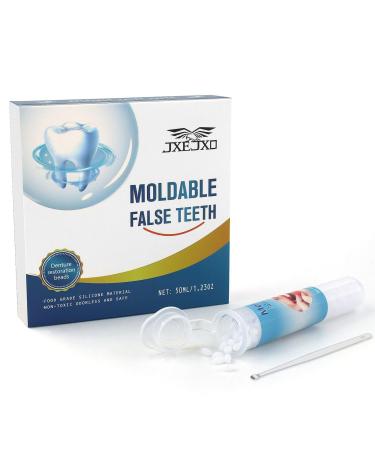 JXE JXO Tooth Repair Kit Moldable False Teeth DIY tooth thermoplastic beads for Temporary Replacing Missing & Broken Teeth Regain Your Confidently Smile 50ML