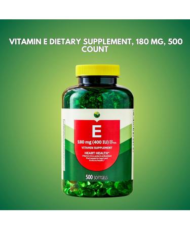KP+ Vitamin E 180 mg (400 IU) | Heart & Immune Health | 500 Softgels | Gluten Free Dietary Supplement - Buy Online on GoSupps.com