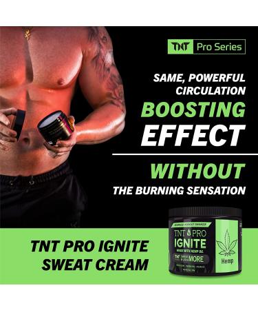 TNT Pro Ignite Belly Fat Burner Sweat Gel with Hemp Pain Relief - 6.5 oz Jar for Weight Loss & Cellulite Slimming - Men & Women - Buy Online on GoSupps.com