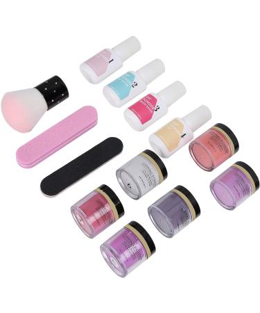 KOSDFOGE Dip Powder Nail Kit Starter Nail Dipping Powder Set Nail Art Powder Top Base Coat Gel Dust Brush Manicure Tool Set(K1213) - Buy Online on GoSupps.com