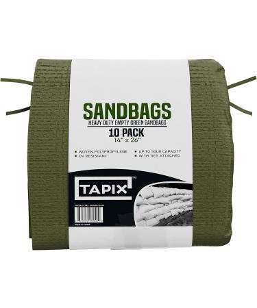 Empty Military Green Sandbags with Ties | 14x26 Woven Polypropylene | Hurricane Flood Protection | Various Bundles Available - Buy Online on GoSupps.com