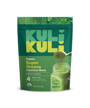 Kuli Kuli Green Power 6 oz - Super Greens Powder - Nutrient Dense Moringa, Wheatgrass, Broccoli & Barley Grass Blend - 100% Plant Based Organic Superfood Posder Sourced from Remote Farms Green Power 6 Ounce (Pack of 1)