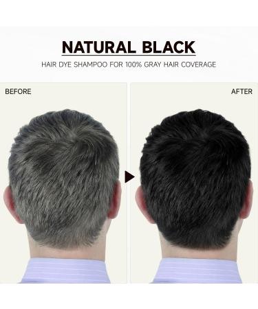 IIIMEIDU Black hair color shampoo 3in1 natural hair dye semipermanent hair color gray hair coverage black 10 pieces NaturalBlack 300 ml 1er Pack - Buy Online on GoSupps.com