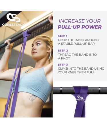 Coresteady Pull Up Bands & Resistance Bands - Heavy Duty Rubber Loop Bands for Men & Women - Build Power & Muscle - Fitness Training Assist for Pull Ups & Exercise (Red/Black/Purple/Green) - Buy Online on GoSupps.com