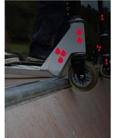 Raindrops Reflector Stickers - 20 Pack in Classic Light Red | 6 Colors & 2 Strengths for Strollers Bicycles Scooters & Helmets - Buy Online on GoSupps.com