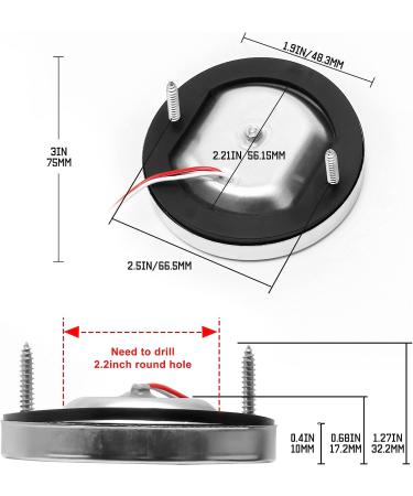 HUSUKU LED Marine Courtesy Light 316 Stainless Steel 1200LM 3 Round IP65 Boat Transom Mount Stern Light Waterproof - Blue - Buy Online on GoSupps.com