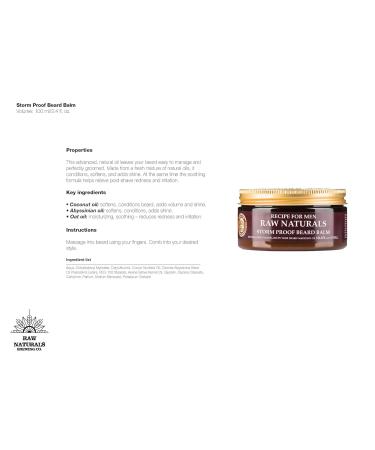 Recipe for Men Raw Naturals Storm Proof Beard Balm - 100ml | Softens Adds Volume & Maintains Beard Shape - Buy Online on GoSupps.com