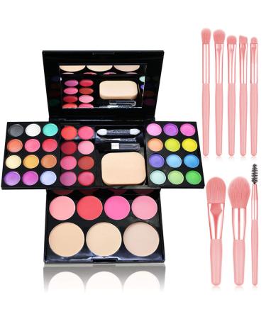 Make-up Palettes 39 Color Eyeshadow Palette Highly Pigmented Cosmetic Palette Makeup Palette Set Eyeshadow & Blusher & Face Powder & Lip Gloss Concealer Kit 8Pcs Makeup Brushes Set 8pcs Pink Brushes