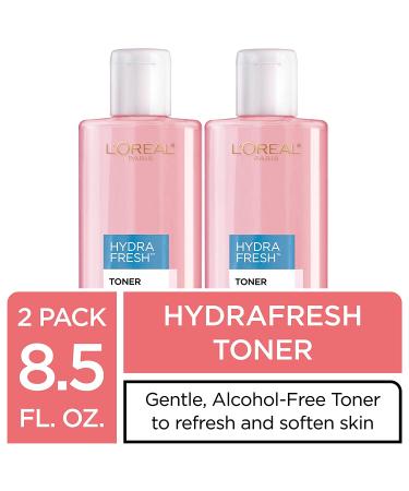 L'Oreal Paris HydraFresh Toner - Alcohol-Free Face Toner with Pro-Vitamin B5 for Smooth & Bright Complexion 8.5 Fl Oz (Pack of 2) - Buy Online on GoSupps.com