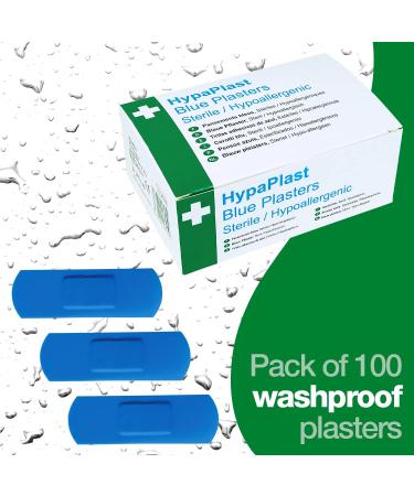 HypaPlast Blue Visually Detectable Plasters - 7.2x2.5cm (Pack of 100) | International Shipping Available - Buy Online on GoSupps.com