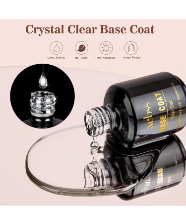 Aubss Gel Nail Polish Base & No Wipe Top Coat Set - 2x15ml Glossy Shine Finish for UV LED Manicure - Perfect for Salon & DIY Home Use - Buy Online on GoSupps.com