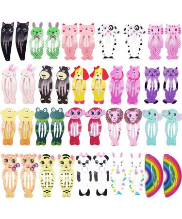 Flzone pack with 40 snap animal hair clips girls hair clips girls hair clips set- pretty cute beauty hair accessories- ideal for girls of all ages