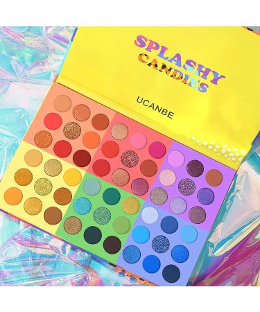 UCANBE 54 Colors Splashy Candies Eyeshadow Palette + 15pcs Makeup Brush Set - Highly Pigmented Eye Shadows for Long-Lasting, Waterproof Makeup with Easy Blending - Bright Colors, Matte, Metallic, Shimmer, Glitter - Includes Brushes - Buy Online on GoSupps.com