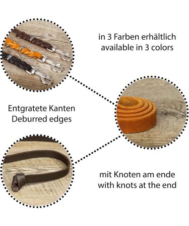 Copcopet Premium Black Cowhide Dog Leash - 2.50m x 15mm Soft Drag Line with Chromic Carabiner - Made in Germany Dog Accessories - Buy Online on GoSupps.com