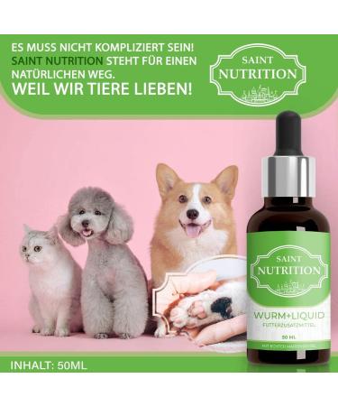 Saint Nutrition Wurm+ Liquid - Vegan Worm Treatment for Dogs & Cats | Natural Deworming - 50ml - Buy Online on GoSupps.com