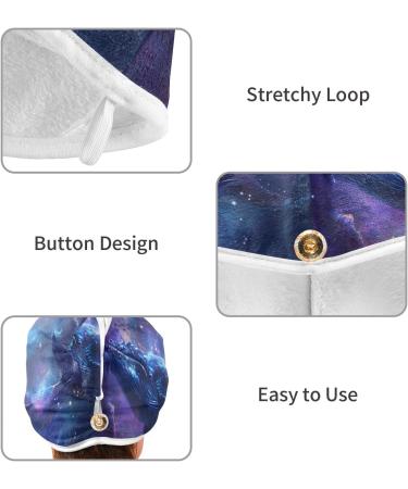 Whale Couple Undersea Hair Towels 2 Pack - Super Absorbent Quick Dry Turbans for Women & Girls - Buy Online on GoSupps.com