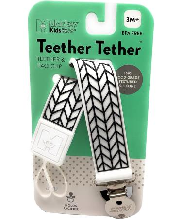 Malarkey Kids Chew Cube Baby Toy with Teether Tether - Black | BPA Free Silicone Rattle Teether for Aching Gums - Buy Online on GoSupps.com