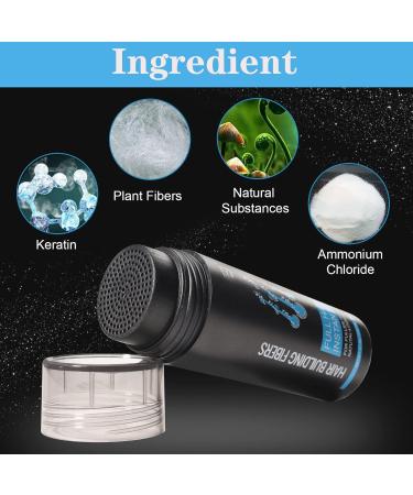 Hair Building Fibers Professional Quality Fibre Hair Powder Spray Hair Fibres Dark Brown Hair Loss Concealer for Men and Women for Bald Spots & Thinning Hair (Black Set) - Buy Online on GoSupps.com