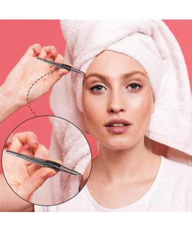 ANCIRS 4 Pack Slant Tip Tweezers for Eyebrow - Professional Stainless Steel Precision Pointed Blackhead Removal Tool - Buy Online on GoSupps.com