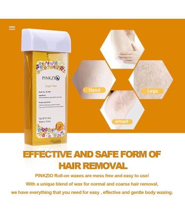PINKZIO Hair Removal Roll On Wax Refill 3 Pack - Depilatory Wax Roller for Legs and Arms - 3.52 Ounce Honey Formula - Buy Online on GoSupps.com