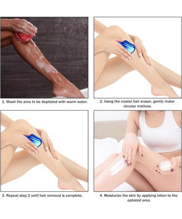Crystal Hair Eraser for Women - Painless Exfoliation Hair Remover - Portable & Reusable - Lake Blue - Buy Online on GoSupps.com