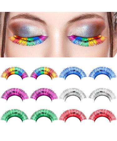 Colorful Eyelashes - 6 Pairs | Frcolor Artificial Eyelashes for Makeup Party & Stage Costume - Shop Internationally! - Buy Online on GoSupps.com