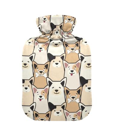 Hot water bottles with cover Dog hot water bags for pain relief period cramps feet and bed warmer 2 liters
