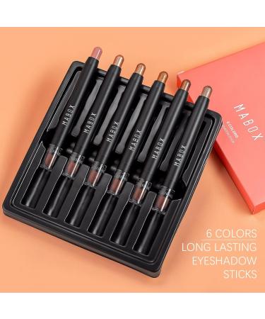 6 Colors Glitter Eyeshadow Stick Colorful Set Waterproof Eye Shadow Pencil Eye shadow Stick Pen Makeup Set Waterproof & Long Lasting Starter Eyeshadow Stick Sets - Buy Online on GoSupps.com