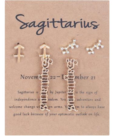 12 Constellation Letter Constellation Old-English Three Gift Birthday Zodiacs Of Exquisite Layer Zodiacs Jewelry Earings Sign Horoscopes Pairs Earrings 80s Earrings I One Size - Buy Online on GoSupps.com