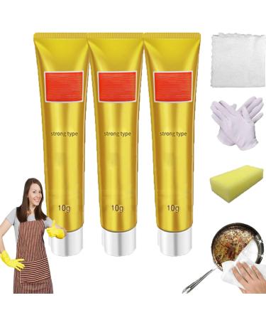Raturv Metal Polish Cream Raturv Chrome Polish Instashine Metal Polish Cream Metal Polishing Paste Chrome Polish and Rust Remover for Stainless Steel (3 Set)