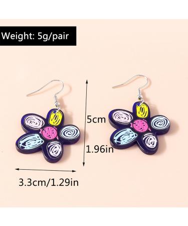 Feyley Acrylic Earrings - Elegant Drop Flower Charm Jewelry for Women - Fashion Statement in Blue - Buy Online on GoSupps.com
