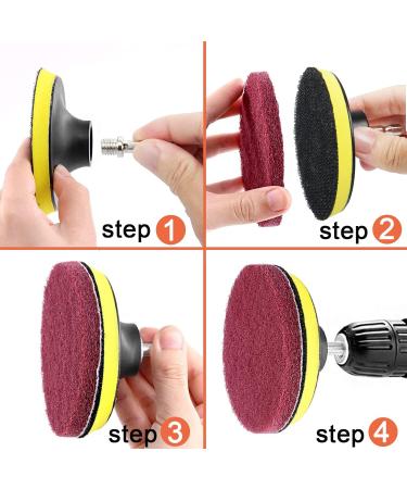 Drill Brush Attachments Set FONSWEA 14-Piece Drill Brush Set for Cleaning Power Scrubber Brush Scrub Pads and Sponge Kit with Extend Attachment for Tiles Corners Kitchen Car Carpet Bathroom Shower Type E 14 Pcs - Buy Online on GoSupps.com