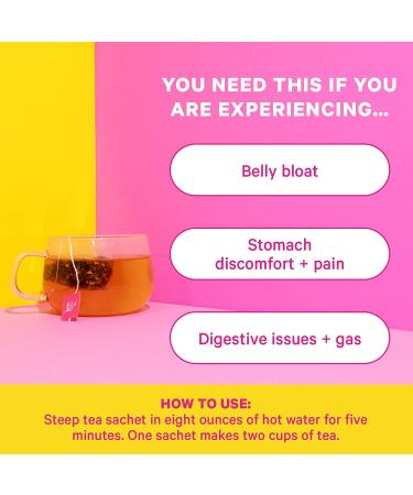 Pink Stork Bloat Tea - Organic Digestive Relief & Metabolism Support for Women | Energy Boost | Women-Owned | Mixed Berry | 30 Cups - Buy Online on GoSupps.com