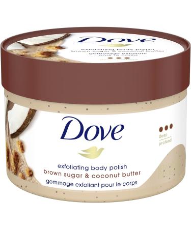 Dove Exfoliating Body Polish for silky smooth skin Brown Sugar & Coconut Butter body scrub exfoliates & restores skin's natural nutrients 298 g Brown Sugar & Coconut Butter 298 g (Pack of 1) - Buy Online on GoSupps.com