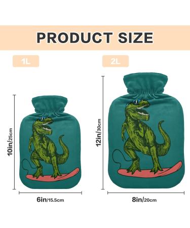 Dinosaur Surfer Hot Water Bottle | 2L Comfort & Pain Relief | Ideal Heating Bag for Hands - International Shipping Available - Buy Online on GoSupps.com