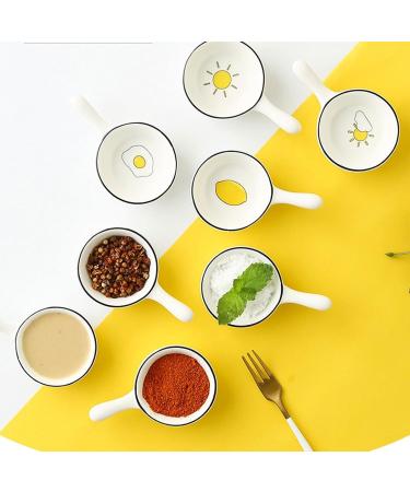 Fruit Bowl Snack Containers Ceramic Dipping Bowl with Handle Sushi Dipping Bowl Multifunctional Serving Plate for Soy Sauce Ketchup and Seasonings Breakfast Bowls (Color : A) (C) - Buy Online on GoSupps.com