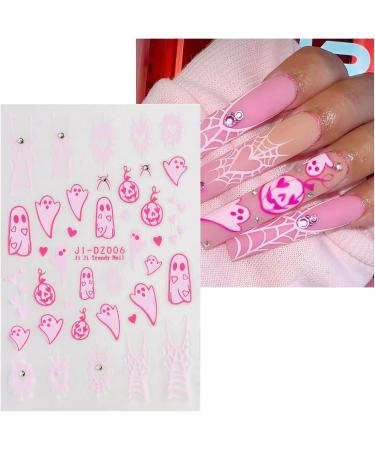 JMEOWIO 4 Sheets Halloween Pumpkin Cute Ghost Nail Art Stickers Decals Self-Adhesive Nail Supplies Nail Art Design Decoration Accessories - Buy Online on GoSupps.com