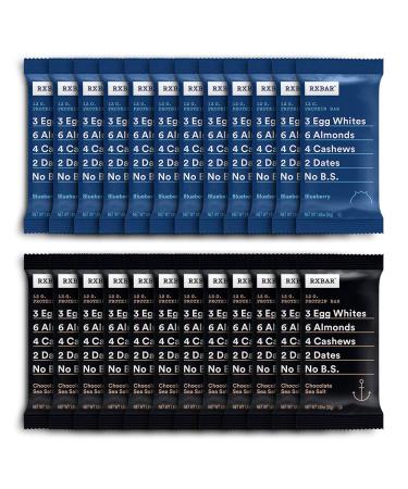 RXBAR Chocolate Sea Salt & Blueberry Variety Pack - High Protein Snack - 4 Bars x 1.83 oz - Pack of 6 - Gluten Free - 24 Count - Buy Online on GoSupps.com