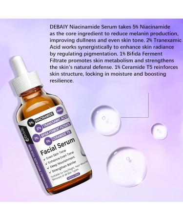 DEBAIY 5% Niacinamide Facial Serum with Tranexamic Acid Enhance Even Tone & Strengthen Skin Barrier (4.06fl.oz/120ml) - Buy Online on GoSupps.com