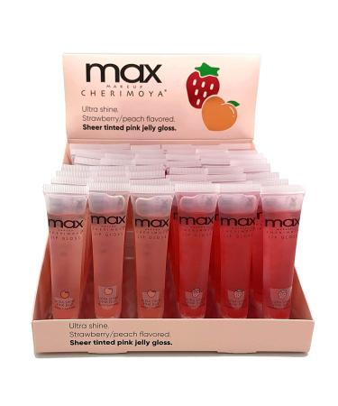 Cherimoya MAX Makeup Clear Lip Polish Bulk (36 Pieces) - Peach/Strawberry | Best International Shipping - Buy Online on GoSupps.com