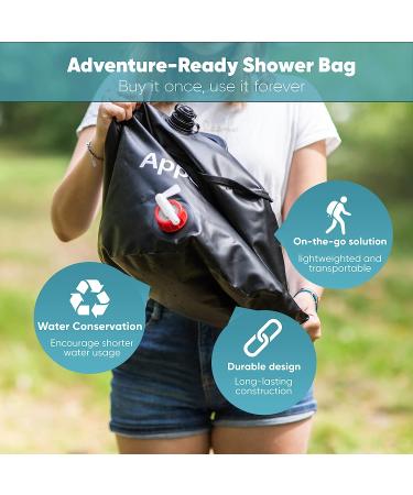 5 Gallon Solar Camping Shower Bag with ON-Off Faucet and Long Strap - Portable Shower for Hiking and Traveling - Buy Online on GoSupps.com