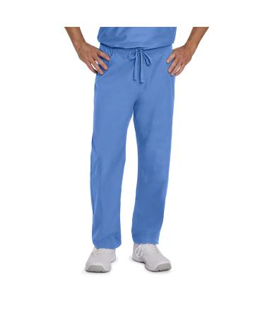 Landau Essentials Unisex Relaxed Fit 1-Pocket Drawstring Scrub Pants 7602 XX-Large Ceil Blue