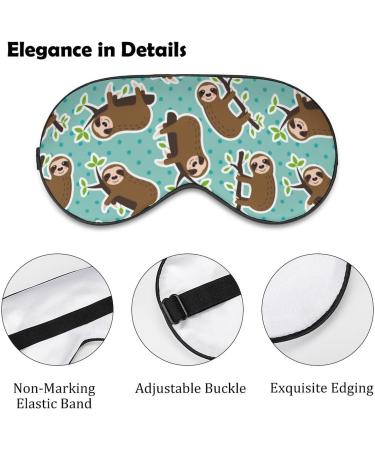 Sloth & Polka Dots Sleep Mask - Adjustable Eye Cover for Sleeping & Travel - Buy Online on GoSupps.com