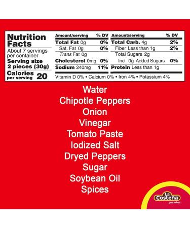 La Costena Chipotles Peppers in Adobo Sauce 220g (Pack of 1) - Buy Online on GoSupps.com