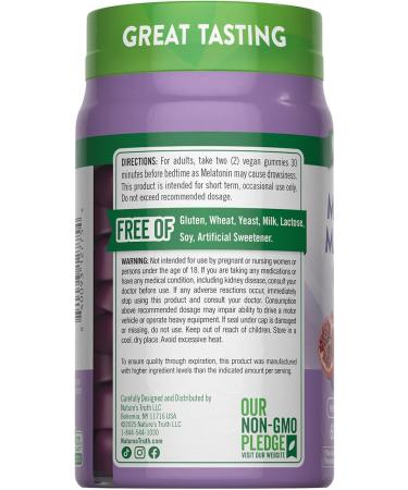 Nature's Truth Melatonin with Magnesium Gummies | 60 Count | Plus L-Theanine | Blueberry Pomegranate Flavor | Vegan Non-GMO & Gluten Free Supplement - Buy Online on GoSupps.com
