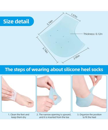 DYKOOK Heel Protectors and Support - 2 Pairs Heel Cushion Pads for Men and Women - Soft Heel Guard Insert Sleeve for Pain Relief and Blister Prevention (Blue) - Buy Online on GoSupps.com